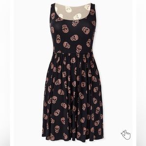 Size 0 Torrid Leopard Skull Skater Tank Dress